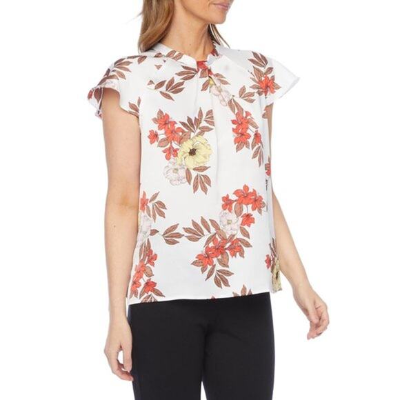 Liz Claiborne Women's Crew Neck Short Sleeve Floral Blouse Plus Size 3X - Picture 2 of 10